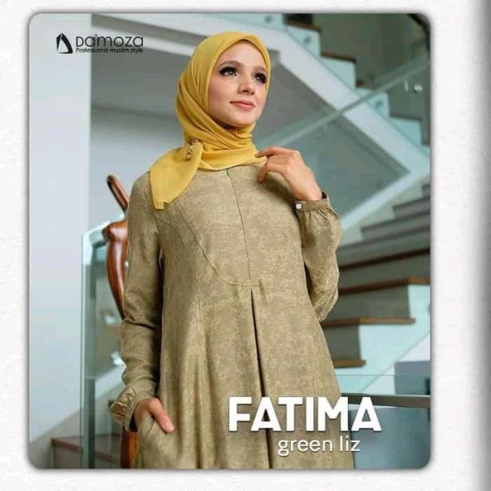 [PROMO] BAJU GAMIS WANITA POLOS FATIMA-GREEN LIZ BY DAMOZA