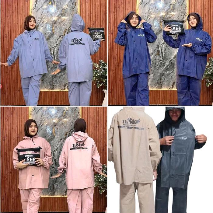 NSK Jas Hujan Setelan NSK dengan Desain Efektif Menyerap Air & Celana Perlindungan Kaki Cocok untuk 