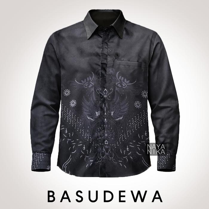 NAYANIKA BATIK FULL FURING - Batik Pria Lengan Panjang BASUDEWA Slimfit Kemeja Batik Pria Katun Poly
