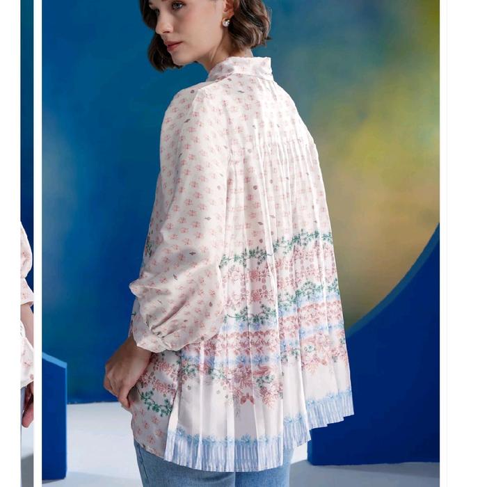 Size xs - Ready New Benang Jarum Xoral Dreama Pleated Shirt - Jellyfish size xs (ld 100cm)