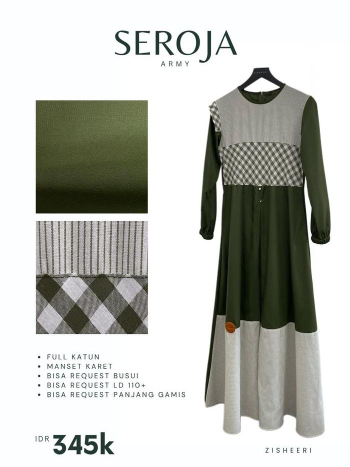 Zisheeri Seroja Repro Dress Dengan Bahan Full katun yang Lembut Serta Model Yang Kekinian Muslim Wan