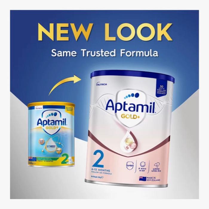 Aptamil Gold+ Susu Pertumbuhan Tahap 2 900g Singapore dengan Nutrisi Imun dan Prebiotik untuk Dukung