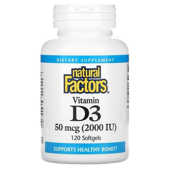 Original Natural Factors Vitamin D3 2000Iu 50Mcg 120 Softgels