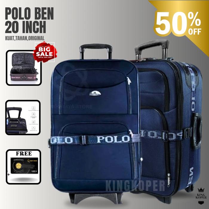 Koper Polo 20 inch Polo - koper kain - koper bagasi - koper murah - koper bahan
