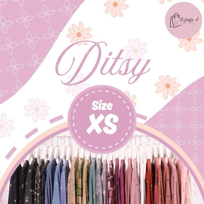 Gamis Ditsy Agustus Size XS Juni 2024 Series 2 (Olydia Purple Grey) Gamis