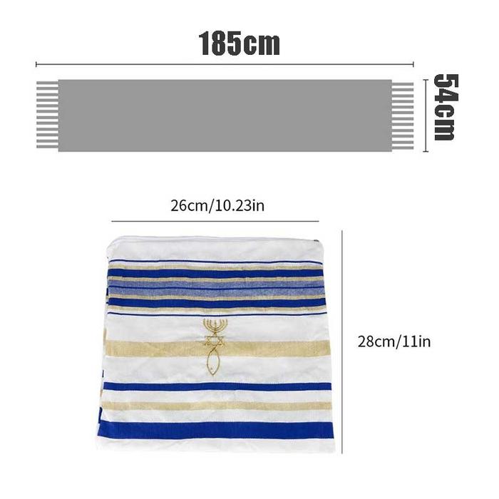 Tallith Shawl Jewish Yahudi Tallit Syal 60cm