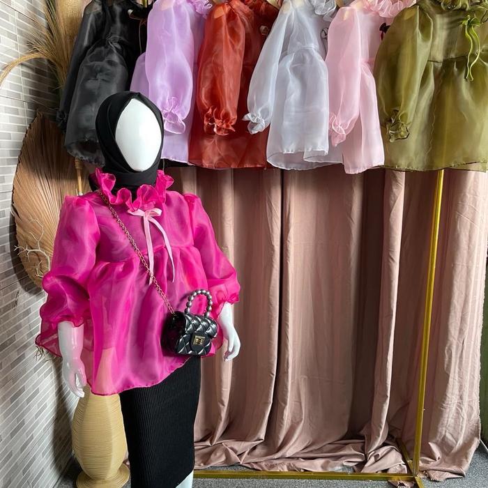Devina Setelan Outer Organza dan Rok Rajut / Setelan anak / Setelan Organza Anak / Outer Organza Ana