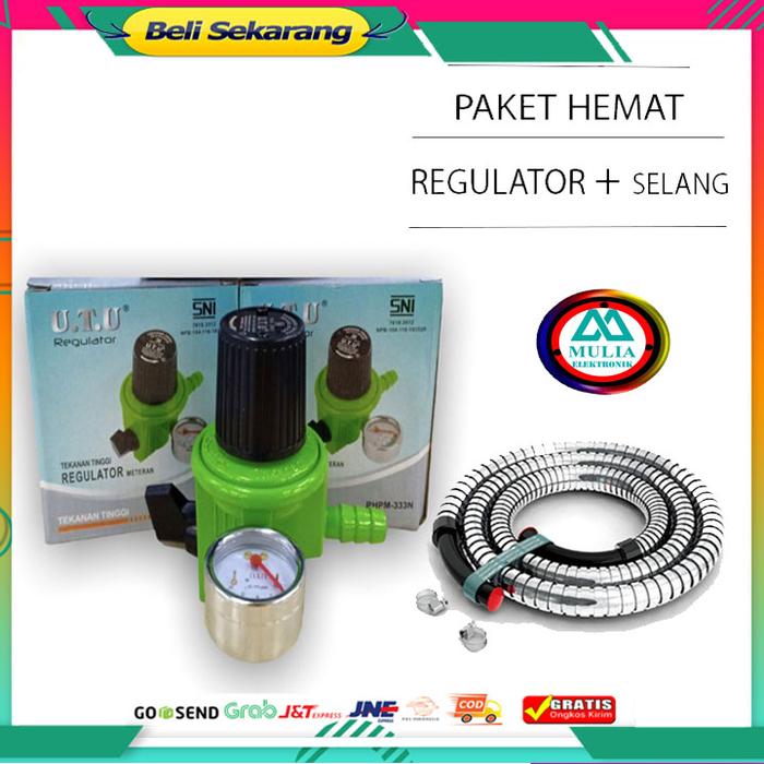 Regulator Tekanan Tinggi Merek UTU tipe RHPM-333N / Kepala Gas + Ampere Meter Untuk Kompor Jualan fr