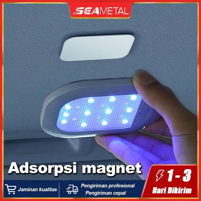 Lampu LED Plafon Mobil SEAMETAL Lampu LED Magnetik Lampu Kabin LED Cabin Plafon Mobil Warna Bisa Diu
