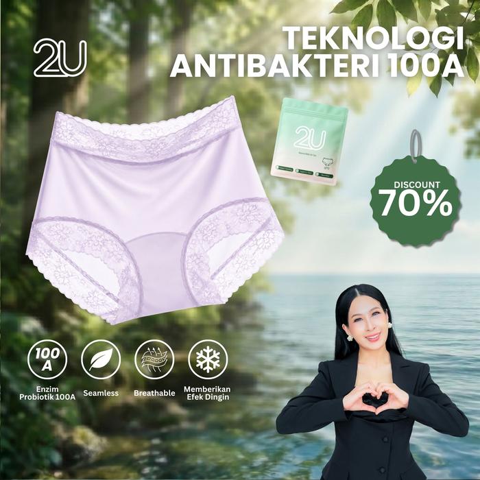 Madam Louisse Bundling 2U Ice Silk Underwear Wanita Seamless Anti Bakteri Enzim Probiotik 100A Sutra