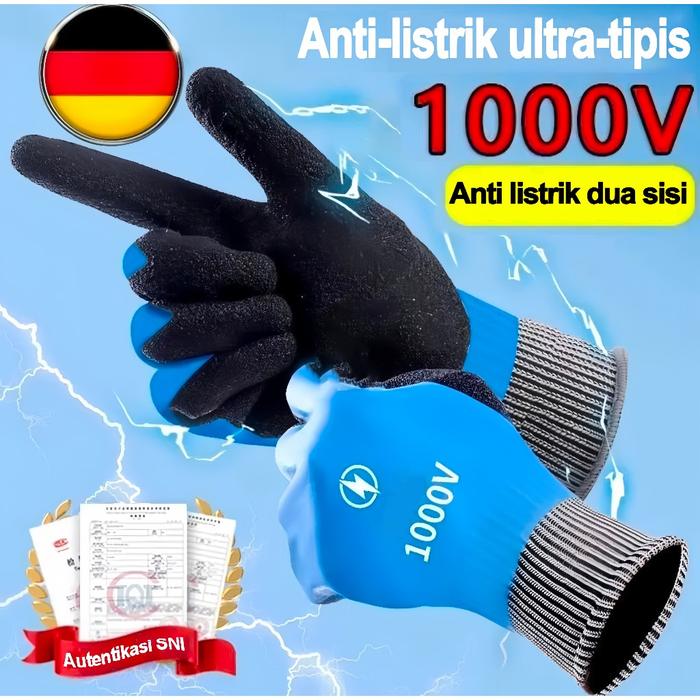 Sarung tangan isolasi 1000V 3M tangan anti sengatan listrik asli dan peralatan anti tegangan tinggi