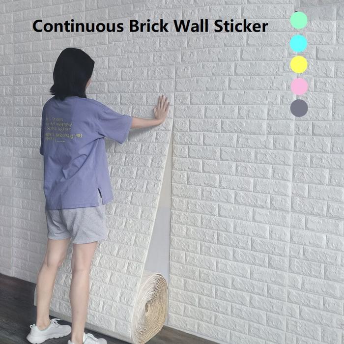 10M 3D Wallpaper 70cm*1m Continuous Brick Pattern Sticker Waterproof