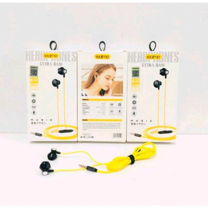 HEADSET HANDSFREE REALME AT-177 ORIGINAL EXTRA BASS STEREO EARPHONE