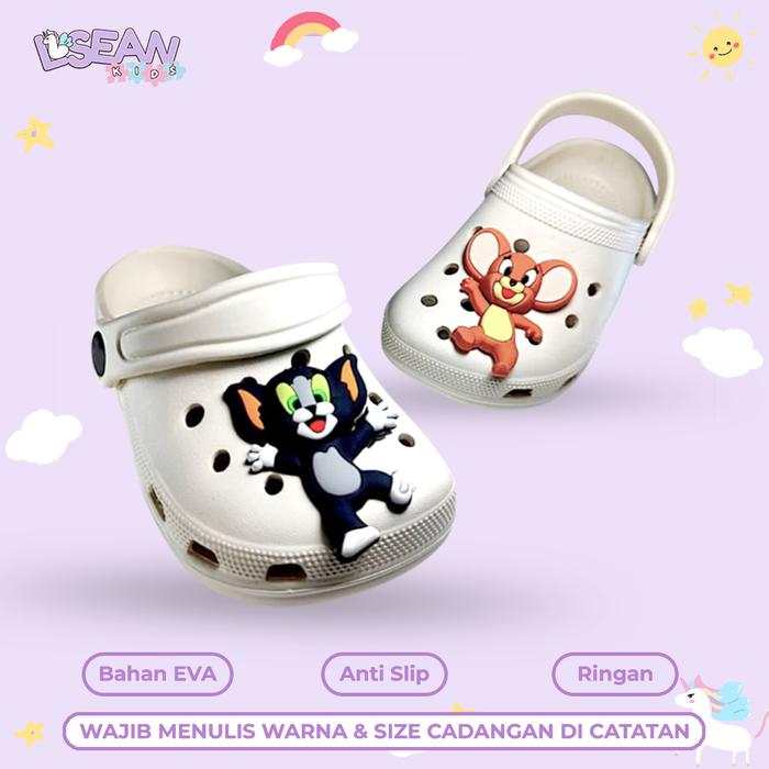 Sepatu Sandal Baim Anak Laki-Laki Perempuan Model Kodok Dengan Pin 3D Motif Kartun Hewan S251TJ S252