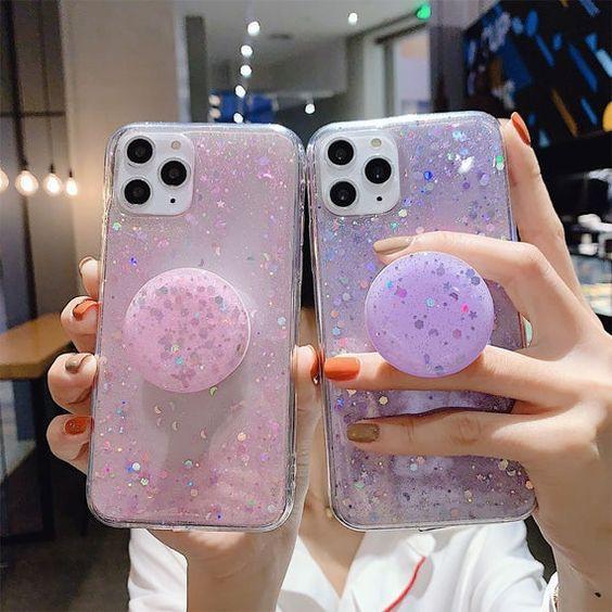 CASE OPPO A9 A52 A33 A53 GLITTR CASING JELLI SOFTCASE WITH POP SOCKET