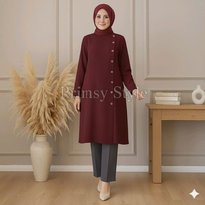 Crinkle Airflow Premium | Tunik Atasan Wanita Alea Cantik Kekinian Terbaru OOTD Muslimah Masa Kini
