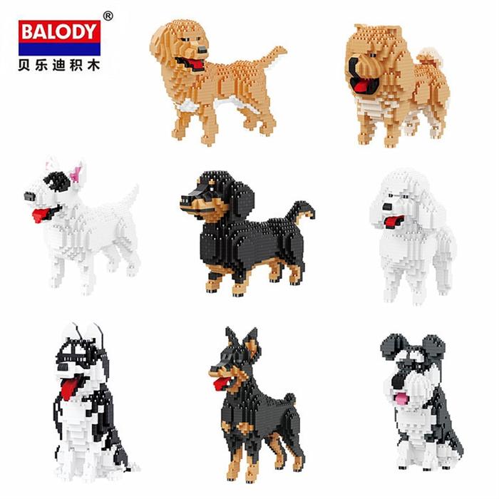 Assembly Mini Blocks Toys Animal Model Corgi Dog Dachshund Diamond