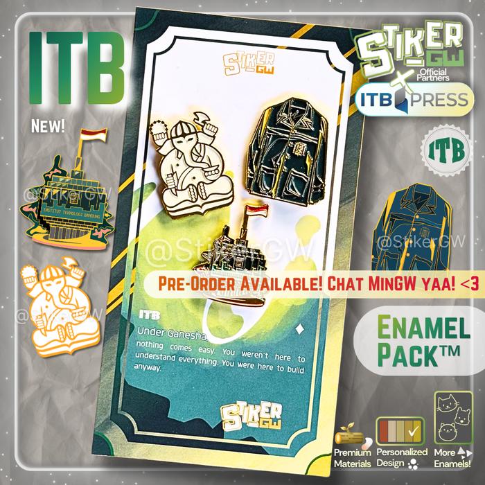 [BERIZIN RESMI] Enamel Pack ITB | 3 Enamel Emblem Pin Bros Institut Teknologi Bandung | StikerGW | P