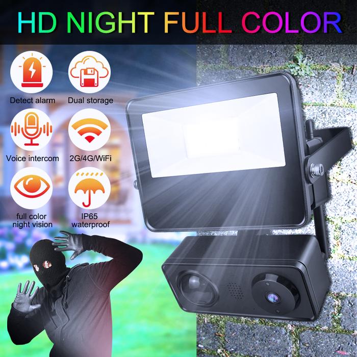 Kamera Sorot Keamanan 1080P 3400Lumen Kecerahan IP65 Lampu Monitor
