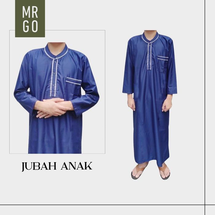 Gamis Jubah Anak Laki TOYOBO 7 8 9 10 11 12 13 14 15 16 tahun PREMIUM ADEM Biru Navy DOnker Nevi Nep