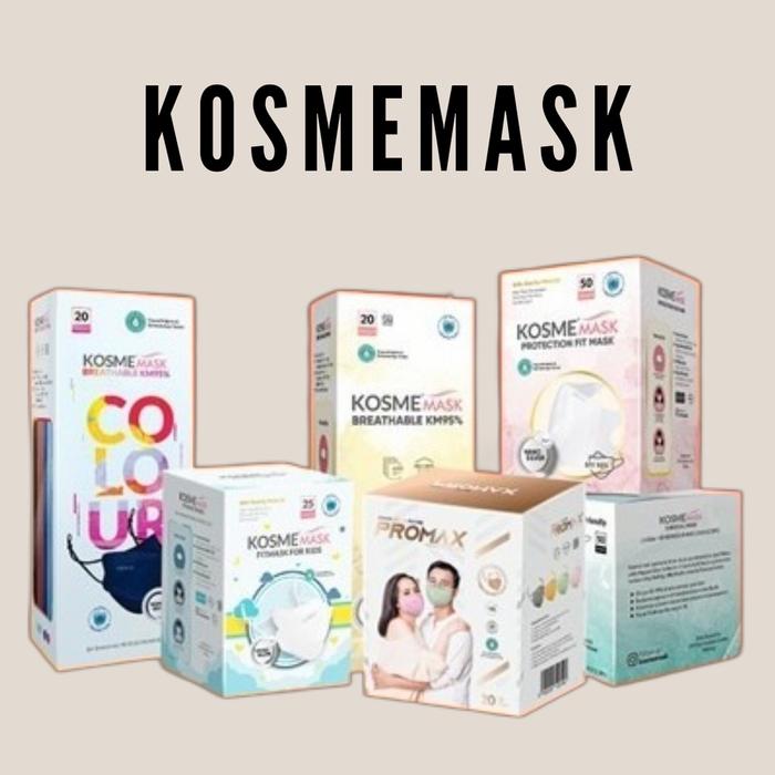KOSME MASK FITMASK PUTIH HITAM HIJAB MASKER DUCKBILL ANAK FITMASK KIDS PROMAX X RANS KOSMEMASK KM95 