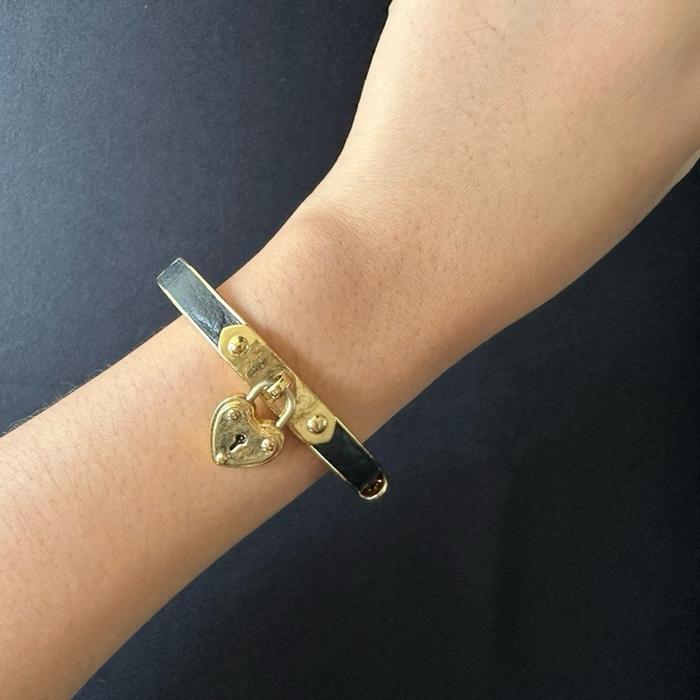 Juicy Couture Black Leather Bangle