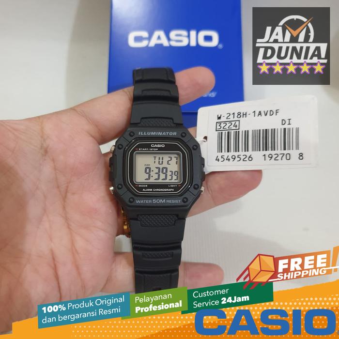 JAM TANGAN PRIA CASIO ORIGINAL DIGITAL HITAM RESIN W-218H-1A CASIO W 218H 1A CASIO W218
