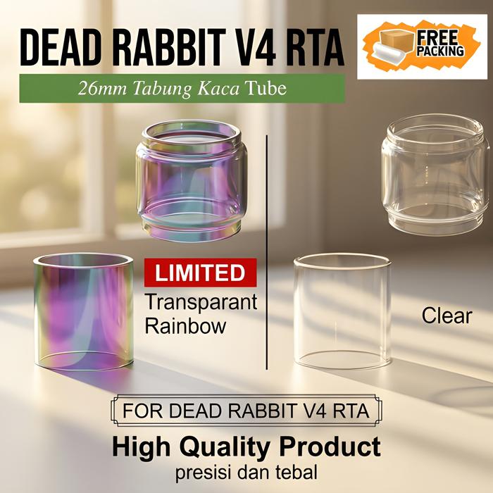 BAGUS Glass Tank Dead Rabbit V4 Clear Straight Replacement 25mm