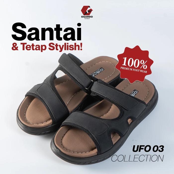 Sandal Pria OGARDO UFO 03 – Sandal Premium Nyaman, Ringan, & Stylish | Sandal Slip On Casual Pria