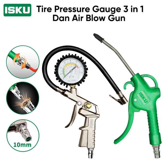 ISKU Tire Pressure Gauge Tire Inflator Air Tekanan Angin