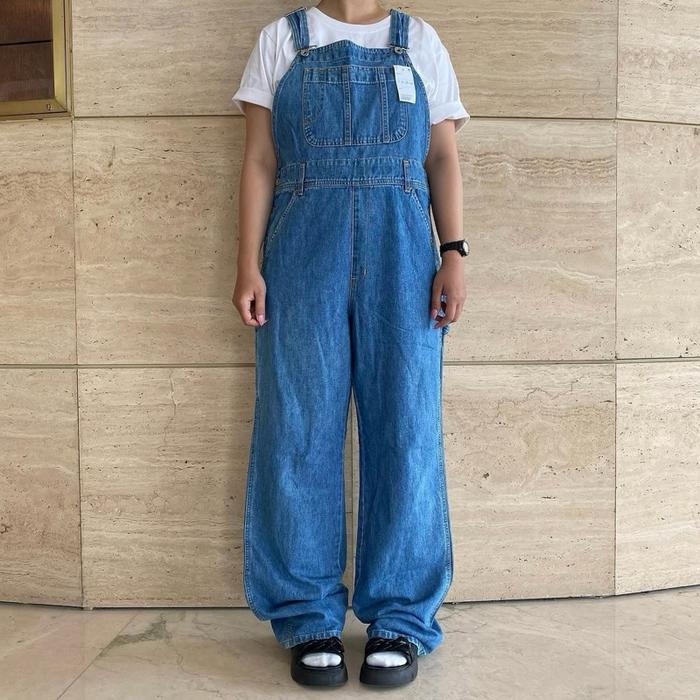 Overall Bahan Jeans Wanita Style Wide Leg Classy H1/100
