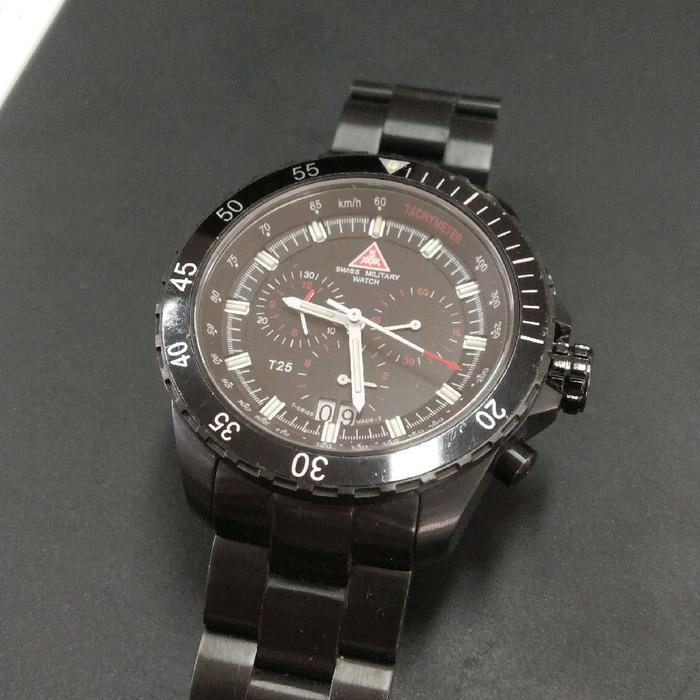 Jam tangan militer chronograph Swiss Military Watch SPECIAL EDITION dari Pabrik Pistol Caracal (buka