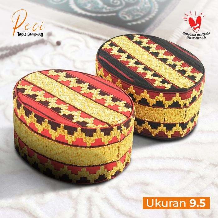 COD Lampung Ethnica Kopiah Songkok Peci Asli Motif Tapis Lampung - LE812 TERLARIS Muslim Tenun Keren