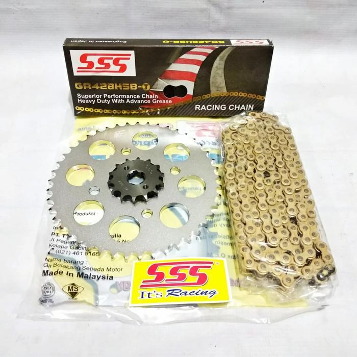 Gear Set Sss Cb150R - Cb150R Led - Cbr150 Rantai Sss Gold Hsbt #Gratisongkir