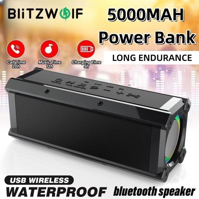 BlitzWolf Speaker Bluetooth Kuat 100W, Speaker Soundbar Nirkabel TWS