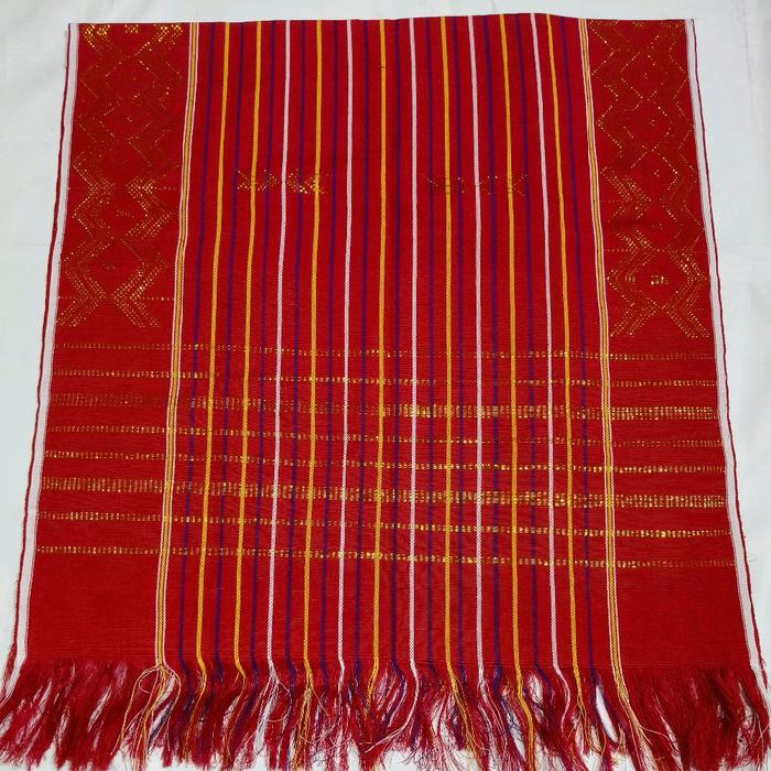 Uis Beka Buluh Legot Pakaian Adat Pria Karo Motif Tenun Adat Rayon Berkualitas Tinggi Panjang 160 Cm