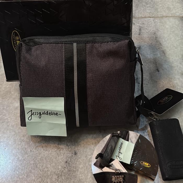 bca prioritas guzzini leather pouch clutch black keychain gantungan kunci mini wallet gift hadiah me
