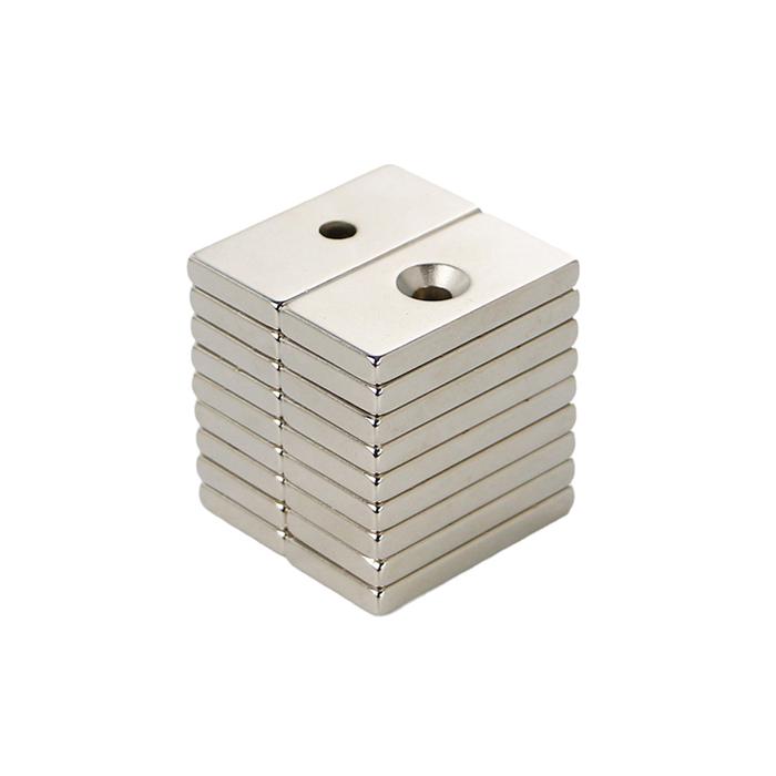 20x10x3-4mm Block Powerful Magnet 4mm hole Bulk Sheet Magnet