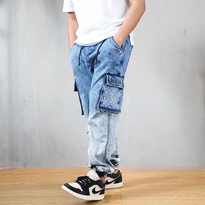 Papago - Celana Jeans Pria Baggy Jogger - Sandwash Ue Two Tone