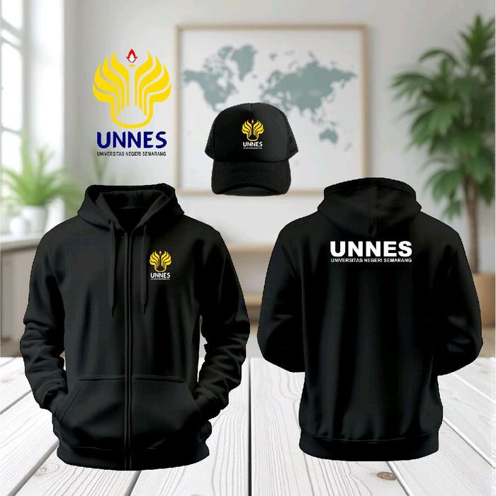 HOODIE ZIPPER UNNES UNIVERSITAS NEGERI SEMARANG FREE TOPI.