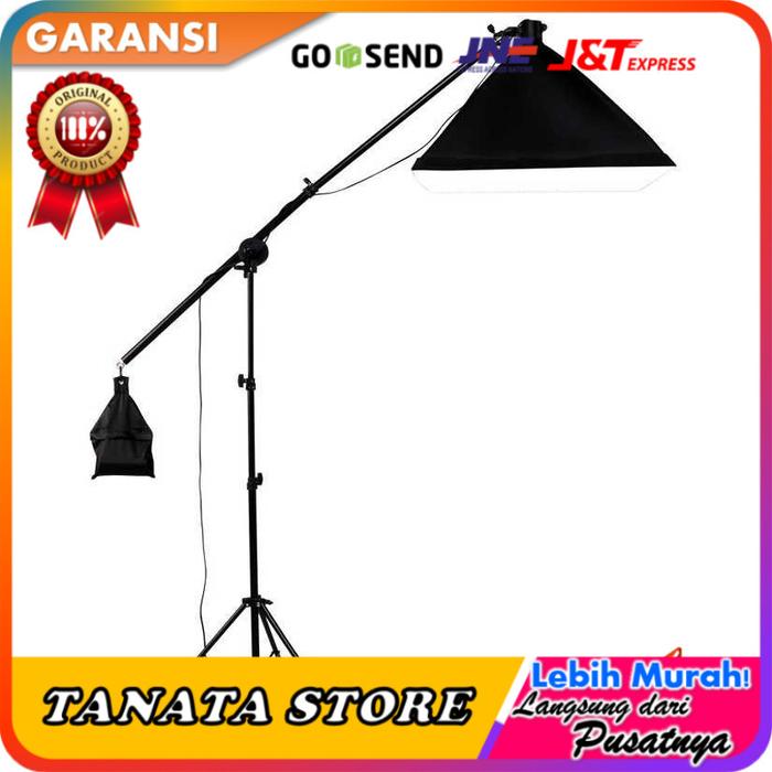 Payung Softbox Reflektor Boom Arm Studio 50x70cm dengan Bohlam 45W