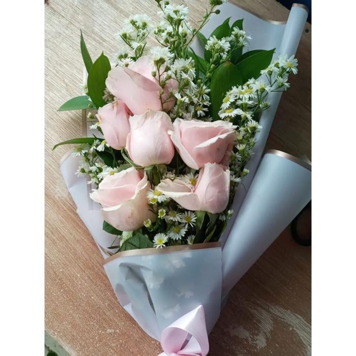 Hand Bouquet Rose | Buket Bunga Segar Mawar Putih / Buket Murah Terlaris