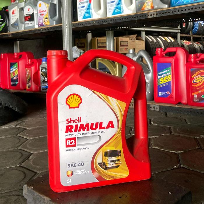 Shell Rimula R2 SAE-40 5L Minyak Mesin Diesel Berat Perlindungan Optimal untuk Truk