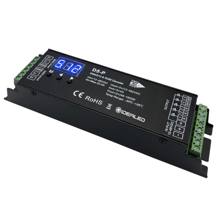 5 Channel DMX512 Decoder Dimmer Driver PWM LED Controller for
