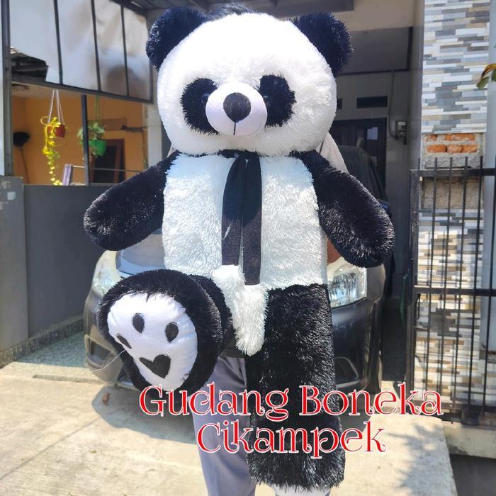 PREMIUM (READY) terjamin Boneka Panda Hitam Putih Syal Telapak Jumbo - Mainan Anak Berkualitas Tingg