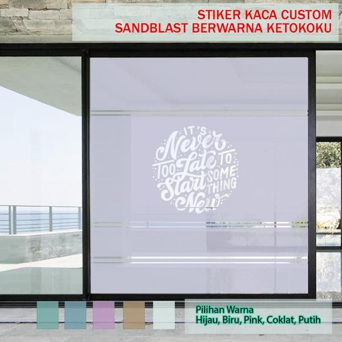Stiker Kaca Sandblast Cutting Custom Sand Blast Sunblast Kaca Es - Putih
