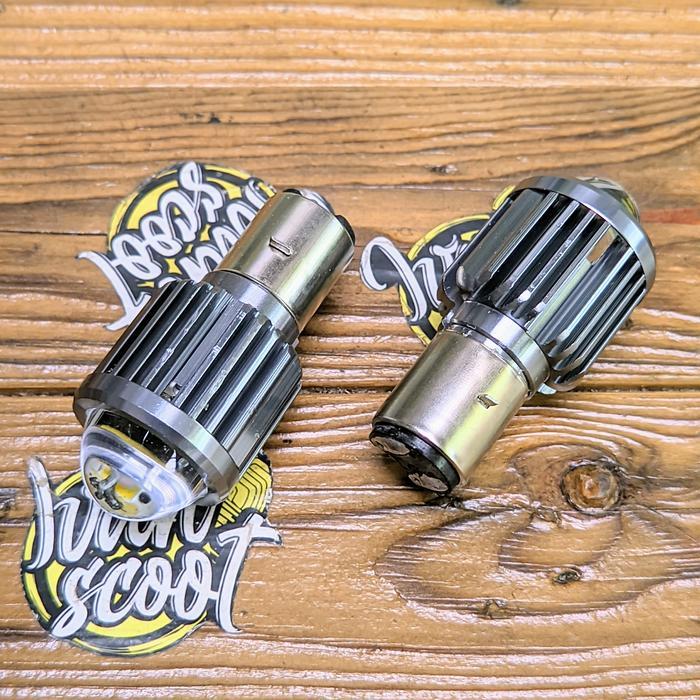 lampu led utama vespa putih kuning AC DC bohlam lampu utama vespa