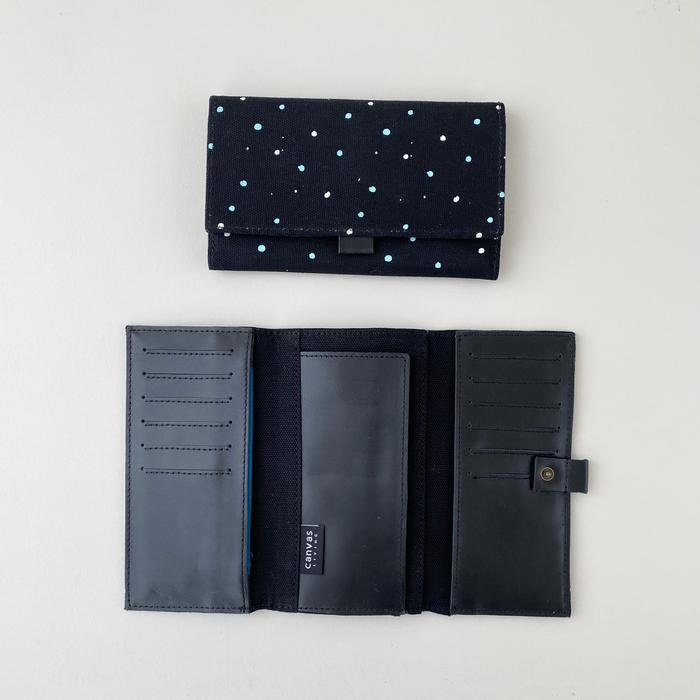 Trifold Long Wallet Sprinkles Moss Canvas Living