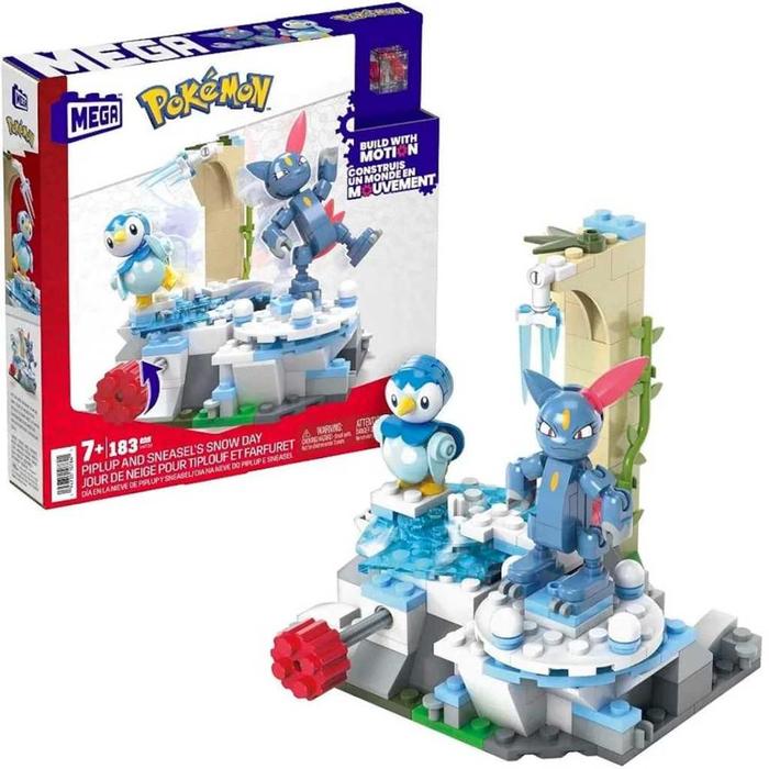 Mega Pokemon Piplup and Sneasel Snow Day