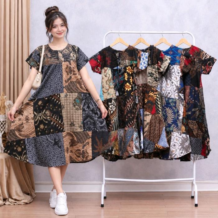 Daster Payung Perca Bahan Katun Polimikro BISA COD Busui Resleting